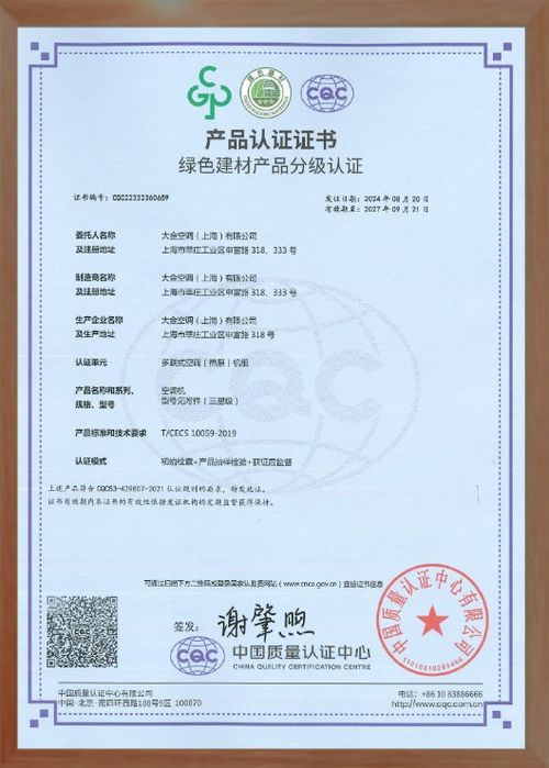 權威認證機構再認可 大金住宅系列連續多年獲綠色建材產品認證